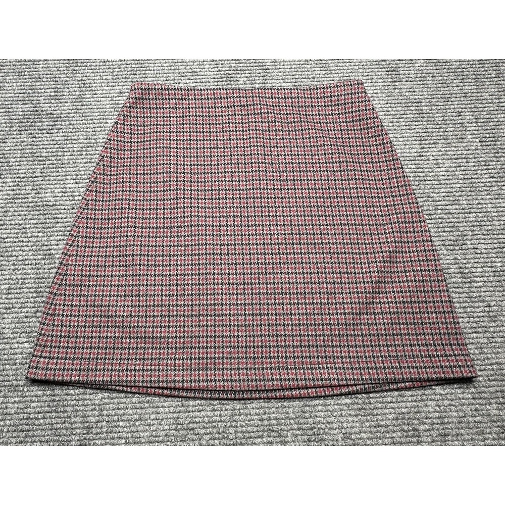 Theory Collins High Waisted‎ Mini Skirt Womens 4 Red Gray Houndstooth